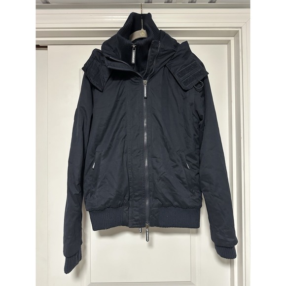 Superdry + MicroFibre, Mens Hooded Windbomber, Navy, Size Medium - Picture 1 of 10